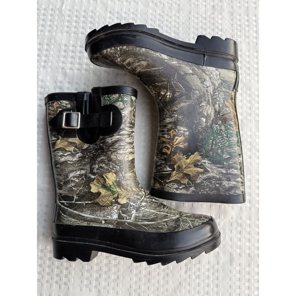 Magellan Outdoors Boys Youth Youth RealTree Camo Rubber Rain Boots Size 1Y